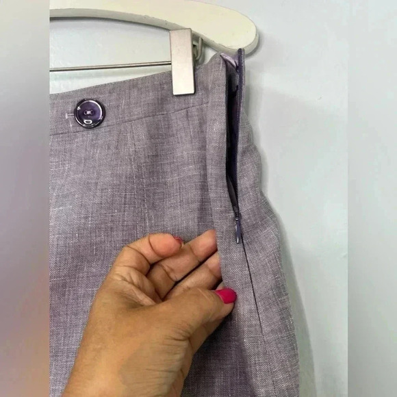 Brooks Brothers Loro Piana Linen Wool Silk blend Lavender pleated skirt 8 Italy‎ - Picture 5 of 14